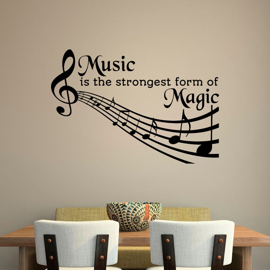 Music Quotes Wall Decal Music is the Strongest Form of Magic Etsy