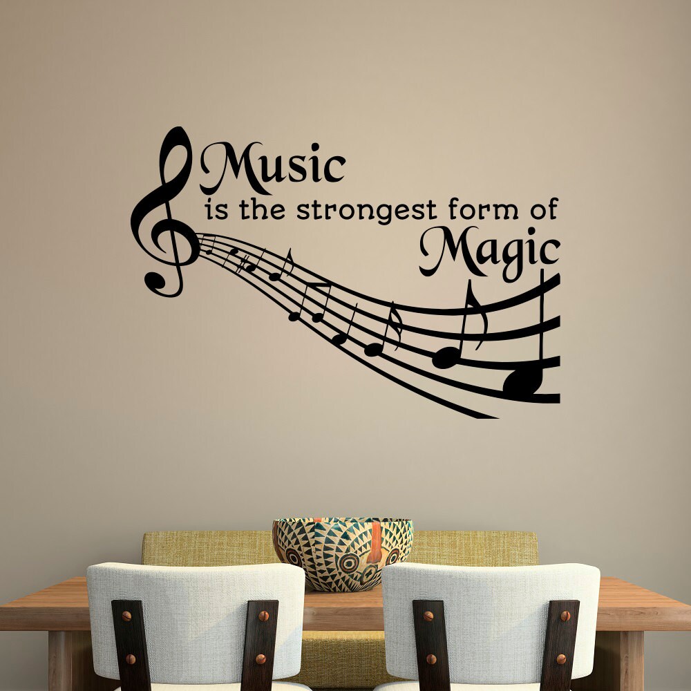 Music Quotes Wall Decal Music is the Strongest Form of Magic - Etsy