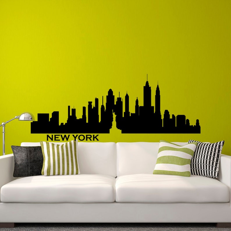 New York Skyline NYC Wall Decal City Silhouette New York Scape Etsy