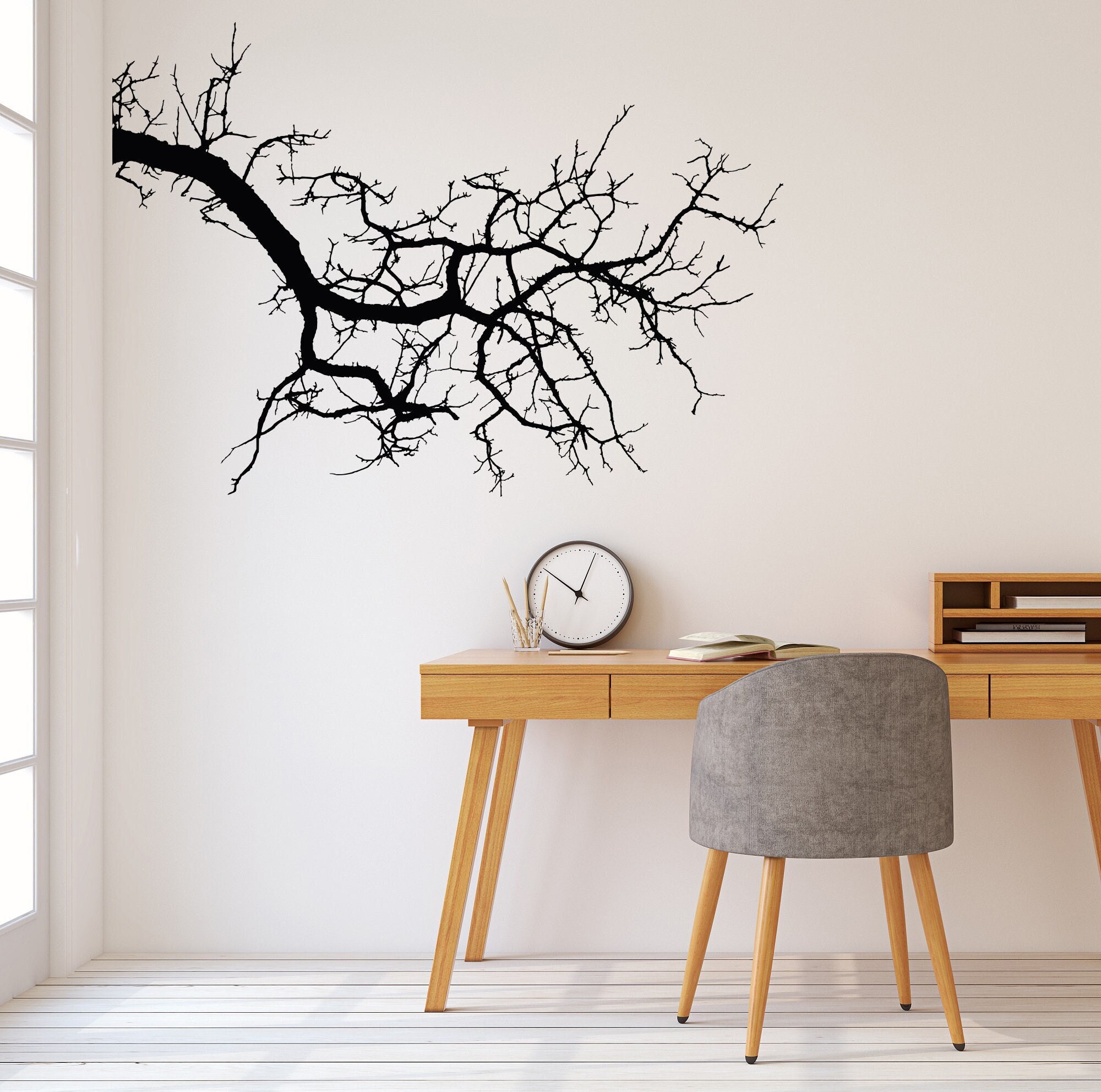 Large Wood Cut Floral Mural Nature Vinyl Wall Decal Graphic Stickers –  Wallternatives