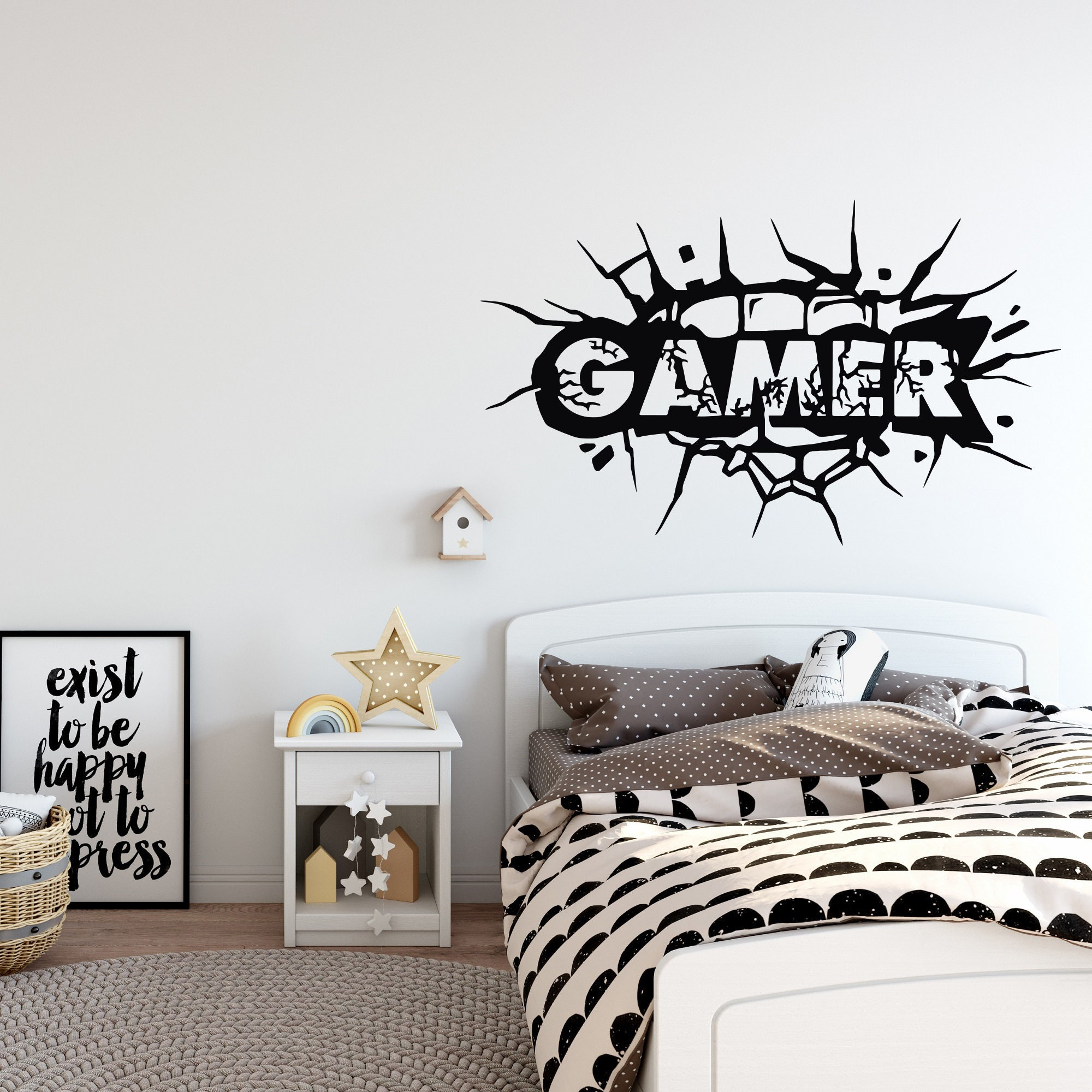 Personalized Gamer Name Wall Sticker Vinyl Modern Home Decor Kids Room  Bedroom Playroom Customized Name Decals Gaming Zone Z566 - AliExpress