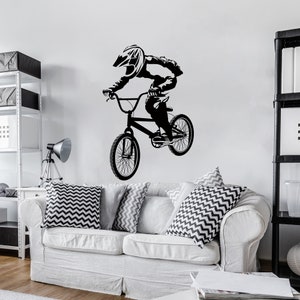 Downhill Bike Vinyl Wall Decal: Extreme Sport Art F17