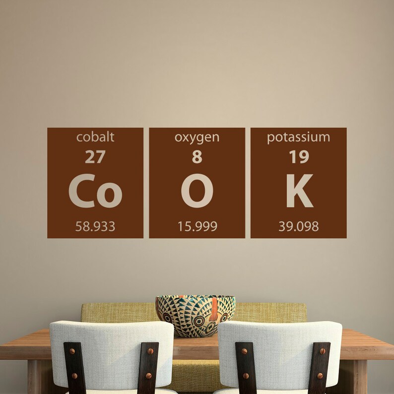 Periodic Table Wall Decal Vinyl Sticker Cook Elements Let S Science Lettering Decals Murals Kitchen Family Home Decor M006