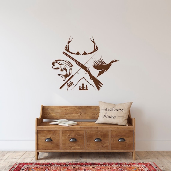 Hunting & Fishing Wall Decal, Vinyl Car Decal for Hunters and