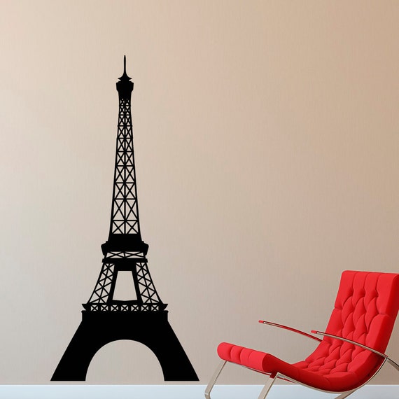 Eiffel Tower Wall Decal Paris Theme Decor Vinyl Wall Decal La Tour Eiffel Wall Art Paris Living Room Bedroom Office Travel Home Decor C031