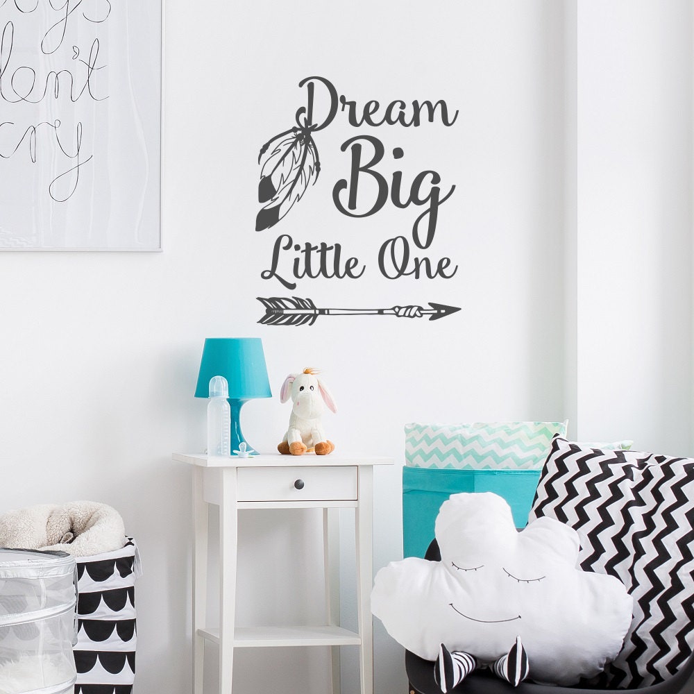 Dream Big Little One Nursery Wall Decal Quote Wall Decal Kids Etsy