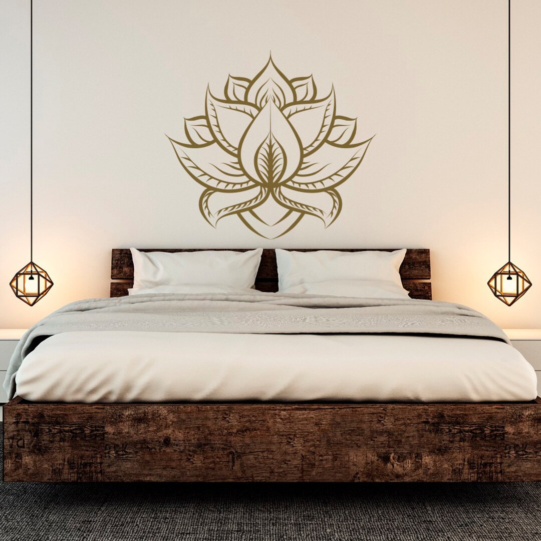 Lotus Flower Wall Decal: Boho Yoga Studio Decor C135 - Etsy