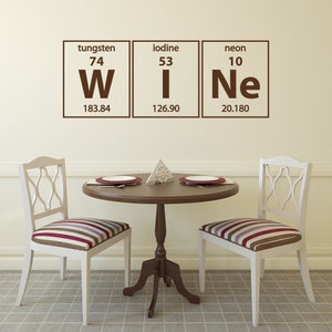 Periodensystem Wein Elemente Wandtattoo Vinyl Schriftzug Periodensystem der Elemente Abziehbilder Esszimmer Küche Wand Kunst Wohnkultur M012