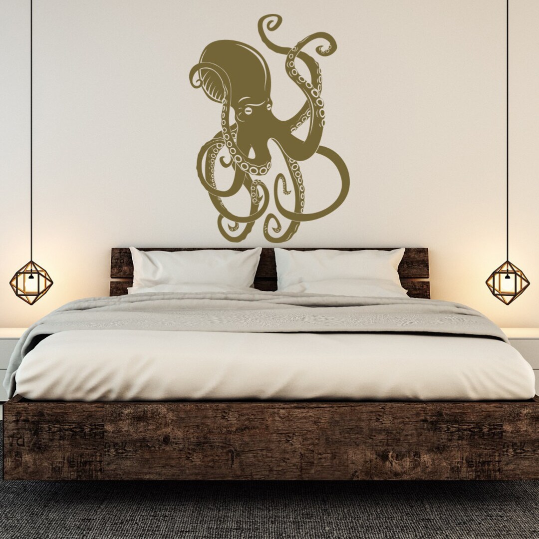 Large Octopus Wall Decal Kraken Tentacles Ocean Sea Animals Etsy