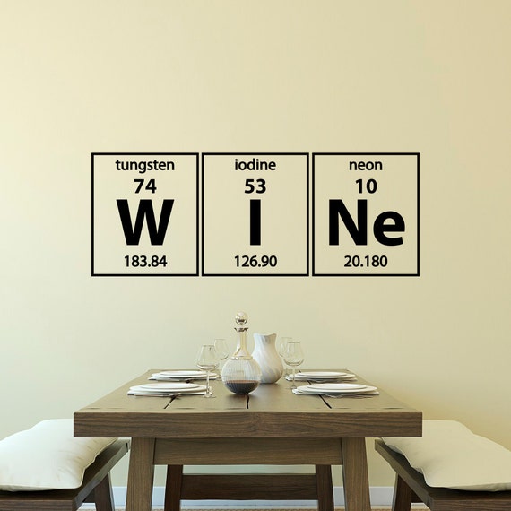 Periodic Table Wine Elements Wall Decal Vinyl Lettering Of Decals Dining Room Kitchen Art Home Decor M012