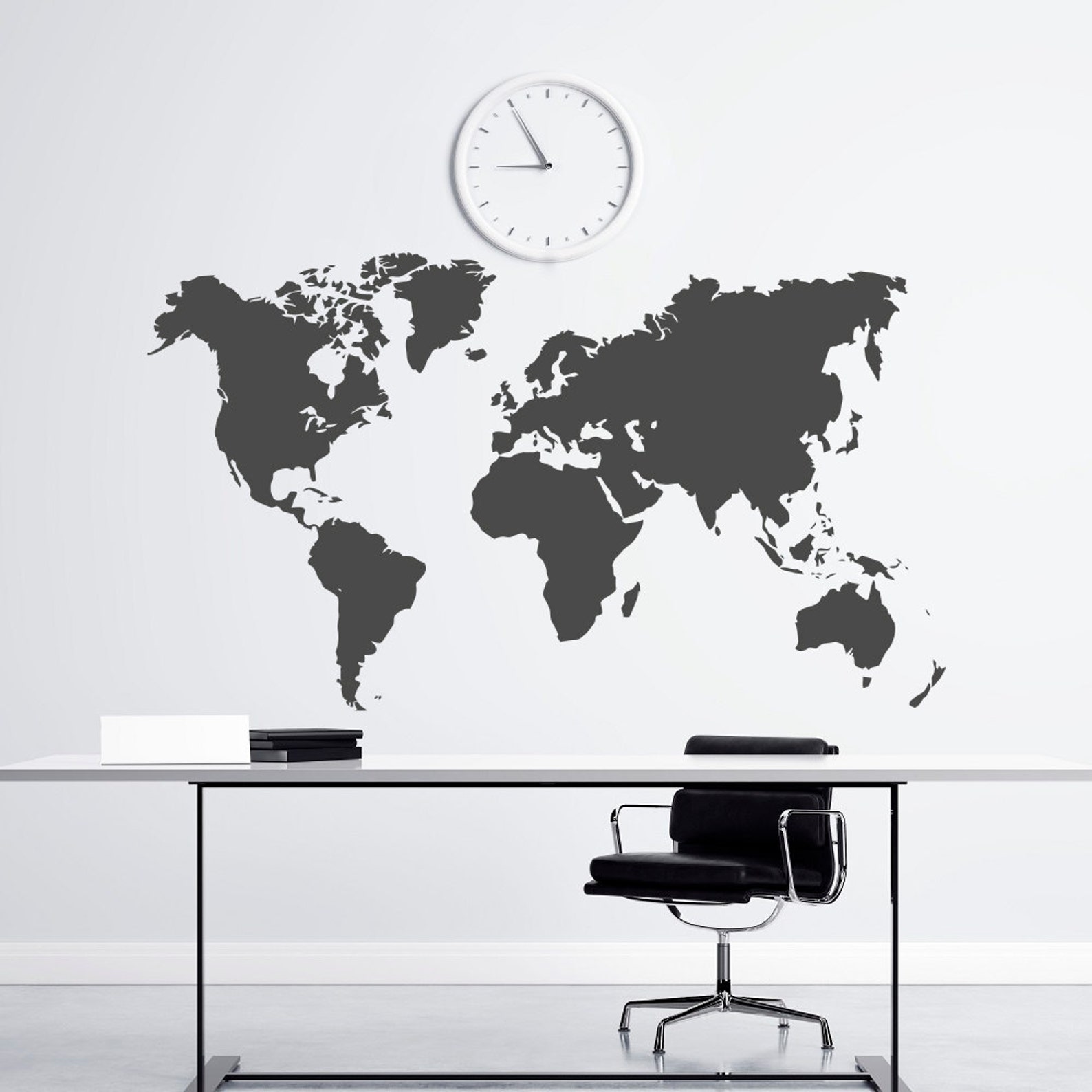 World Map Vinyl Wall Decal National Geographic Map of the Etsy