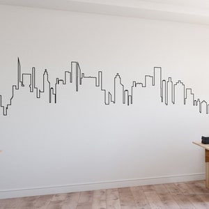 City Silhouette Wall Decal, City Skyline Vinyl Sticker, City Skyline Decor, Cityscape, Outline Art, Office Decor, City Scape Wall Art F146