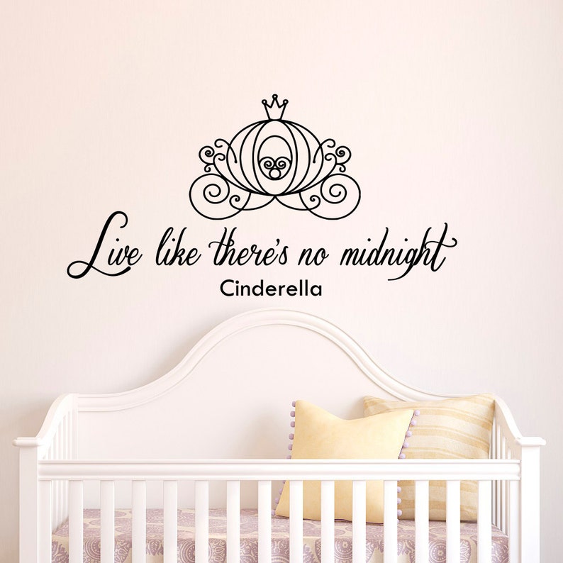 Live Like There S No Midnight Cinderella Wall Decal E Vinyl Lettering Decals Stickers Nursery Girls Bedroom Home Decor Q088