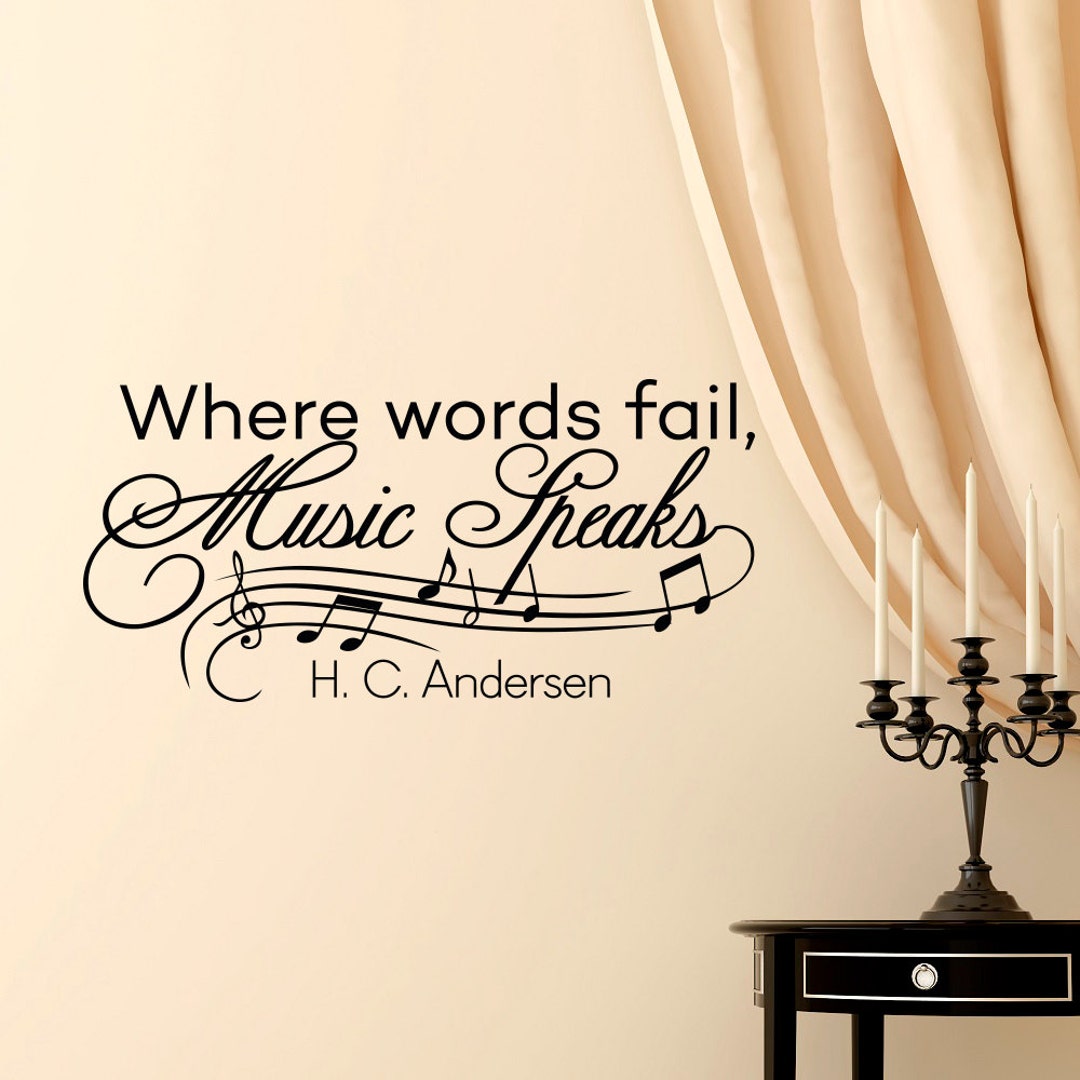 Music Notes Wall Decals Quotes Vinyl Lettering Where Words Fail Music