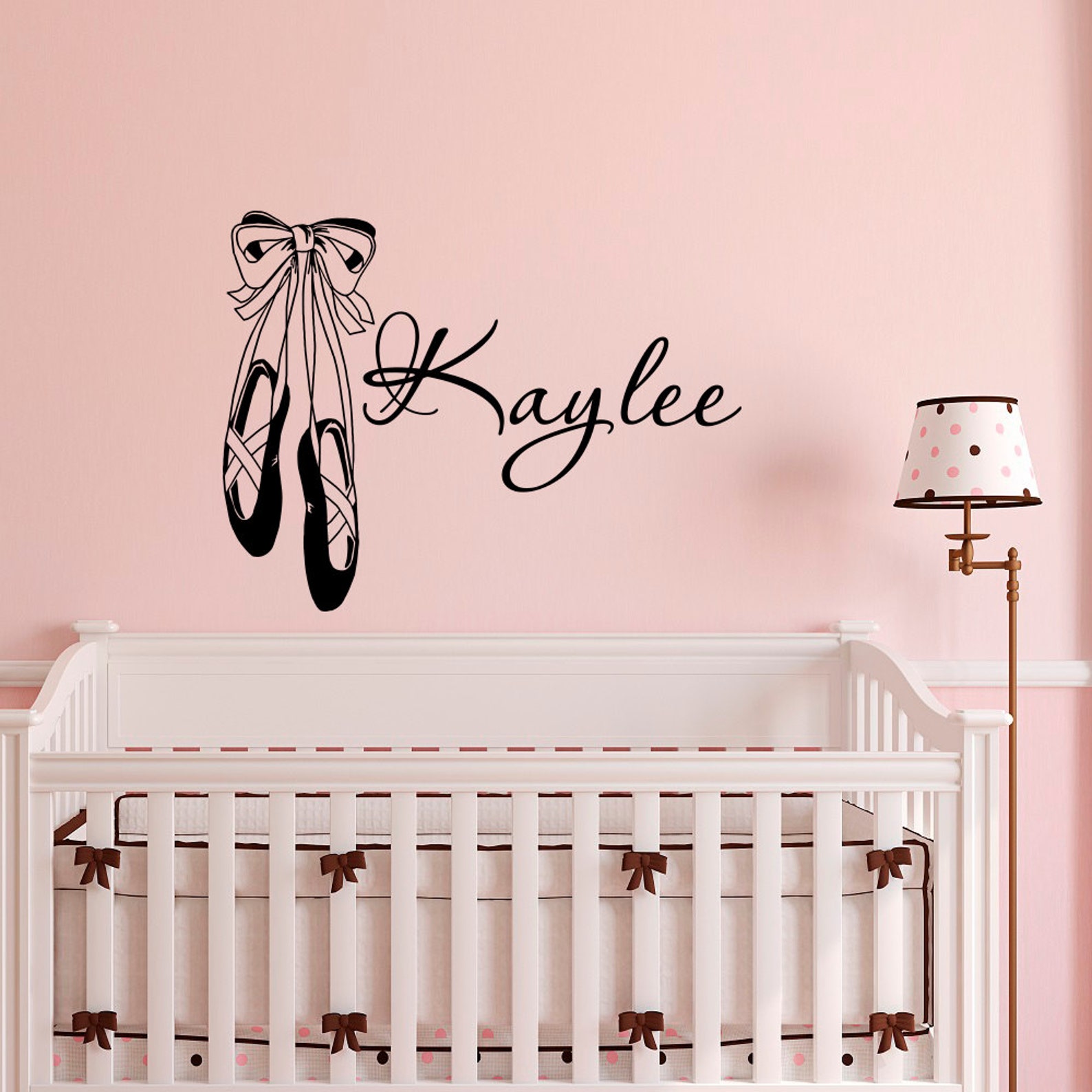 personalized wall decal- girls name wall decal stickers dance ballet studio ballerina girls bedroom dorm wall murals home decor