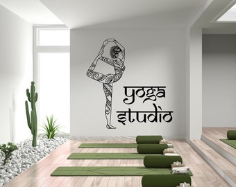 Yoga Girl Pose Vinyl Wall Decal - Chakra Art, Meditation Decor F180