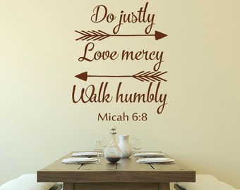 bible verse decal do justly love mercy and walk humbly with