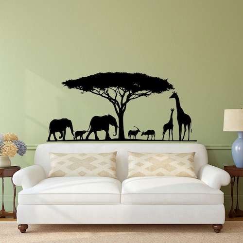 Safari Wall Decal Animal Wall Decal Stickers Safari Nursery Etsy