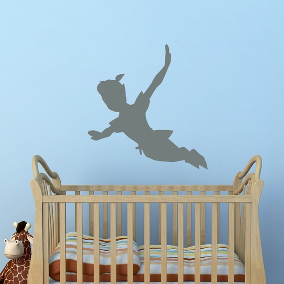 Flying Peter Pan Shadow Wall Decal Vinyl Sticker Wall Decal Vinyl Sticker Peter Pan