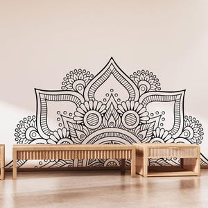 Half Mandala Wall Decal: Bohemian Vinyl Sticker for Meditation F170