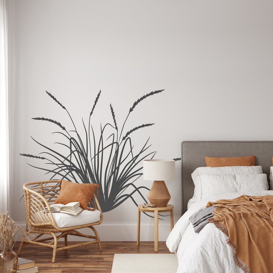 Tall Grass Wall Decal, Dried Grass Decals, Blade Leaf Decor, Reeds