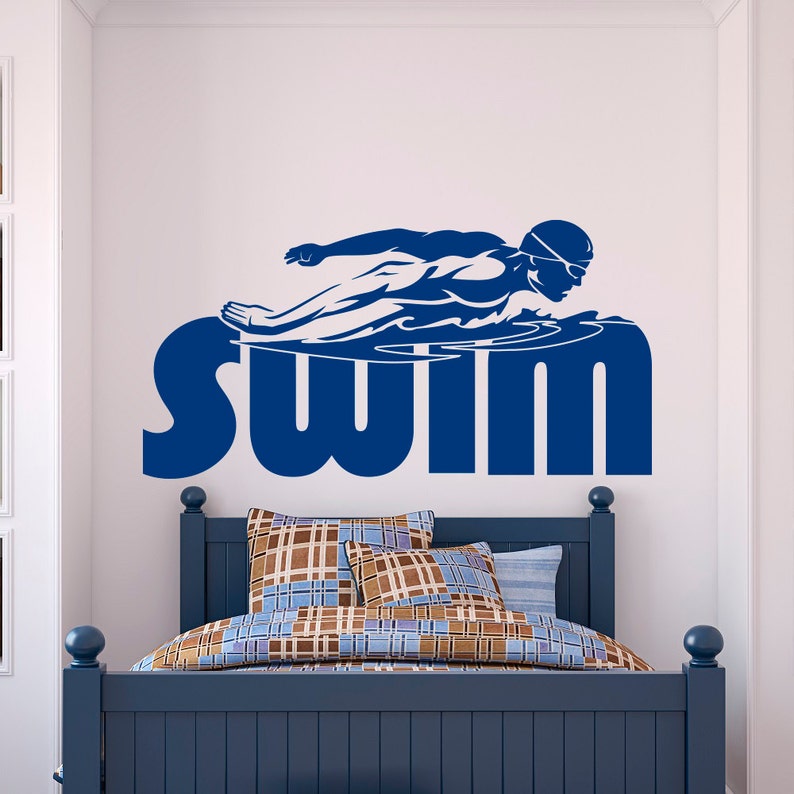Swimming Wall Decal Stickers Sports Swim Decor for Boys Room Etsy