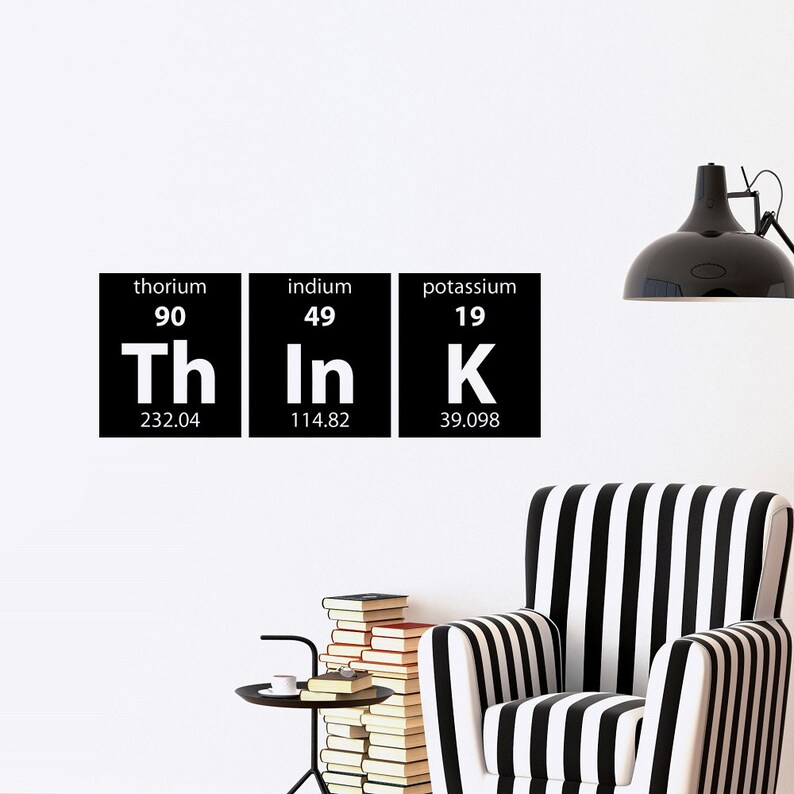Periodic Table Of Elements Think Vinyl Wall Decal Sticker Children Room Office Kids Wall Decals Murals Classroom Decor Teacher Gift M011