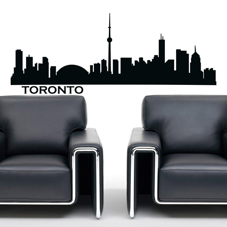 Toronto Skyline Wall Decal Vinyl Sticker City Silhouette Wll Etsy