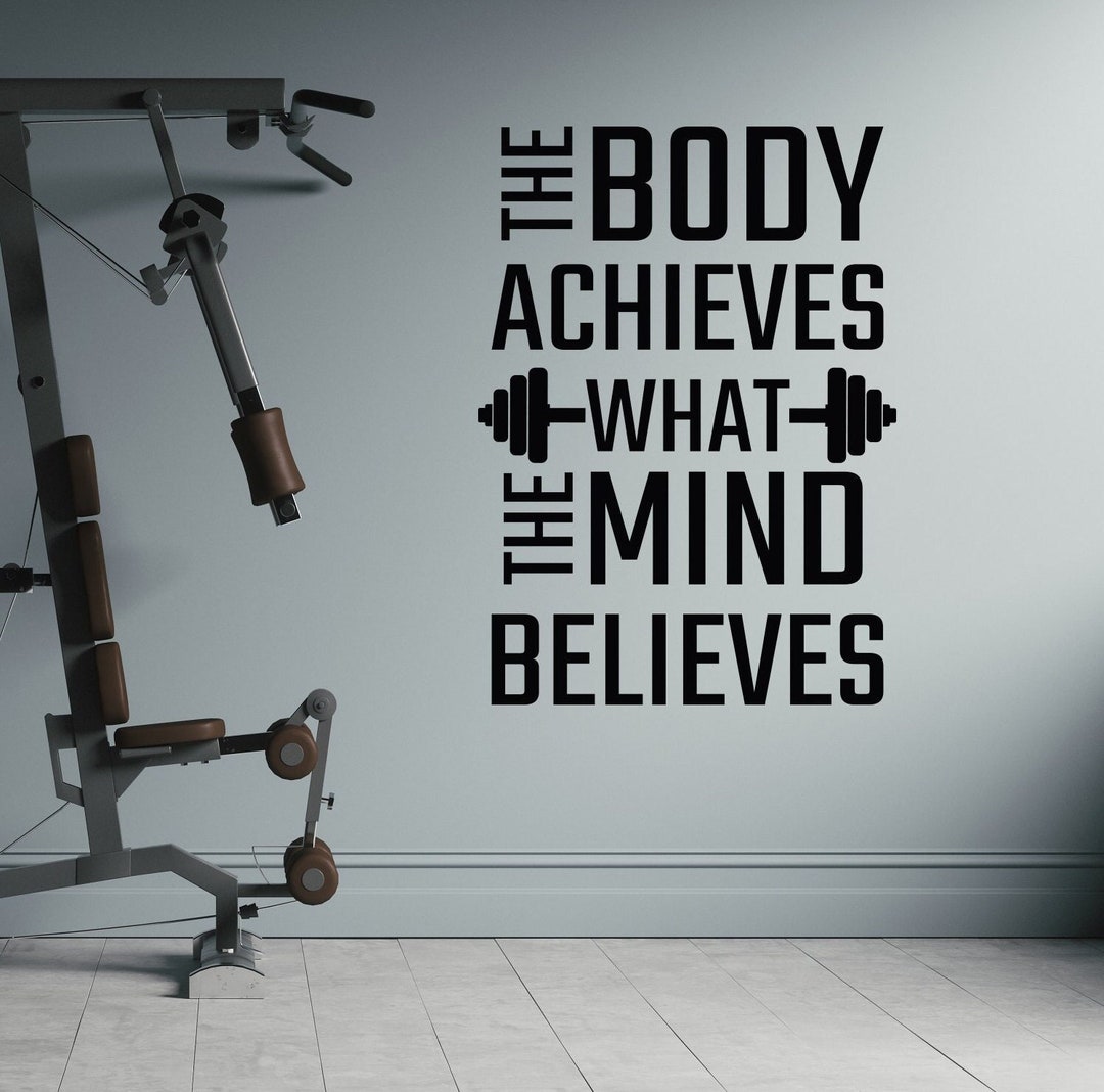 Sports Quotes Wall Decals, Motivational Wall Art, the Body Achieves