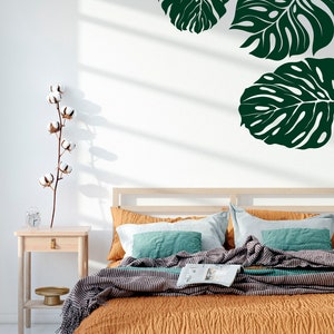 Monstera Leaves Wall Decal, Tropical Leaves Vinyl Stickers, Palm Leafs ...
