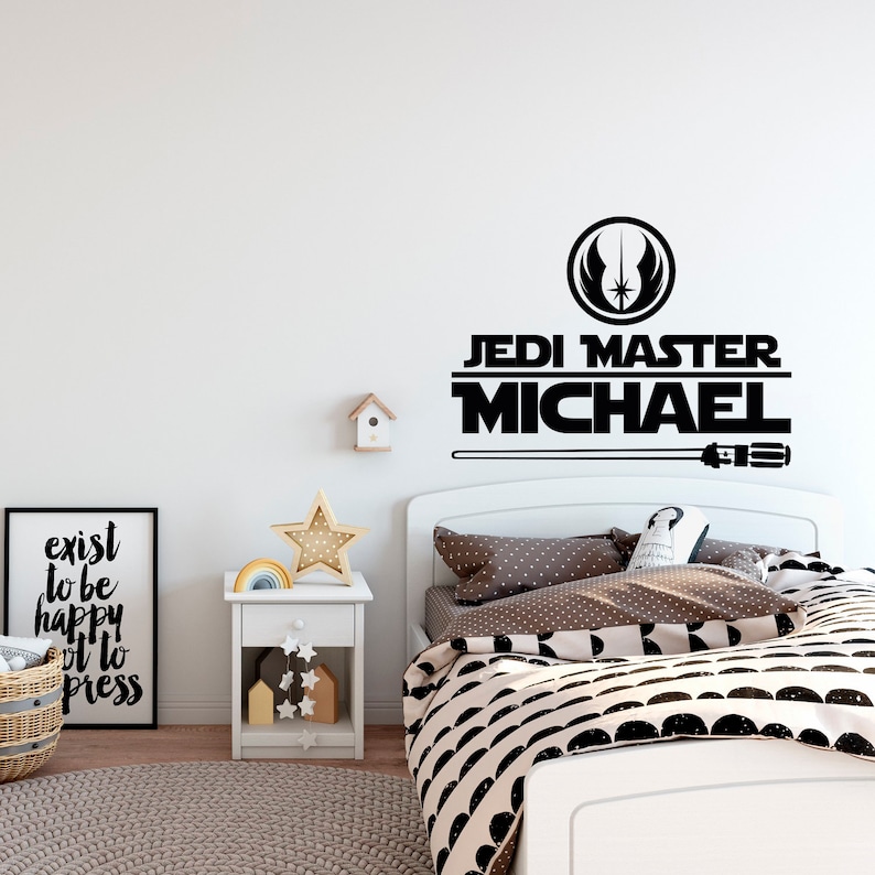 Custom Star Wars Gifts Personalized Boys Name Wall Decal Star Wars Inspired Kids Room Decor Star Wars Boys Room Q190 Star Wars Name Decal