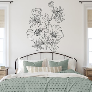 Poppy Flowers Wall Decal, Poppies, Flower, Floral Wall Decor, Poppies Vinyl Sticker, Luxury Decor, Wall Accent, Home Decoration, Gift F144