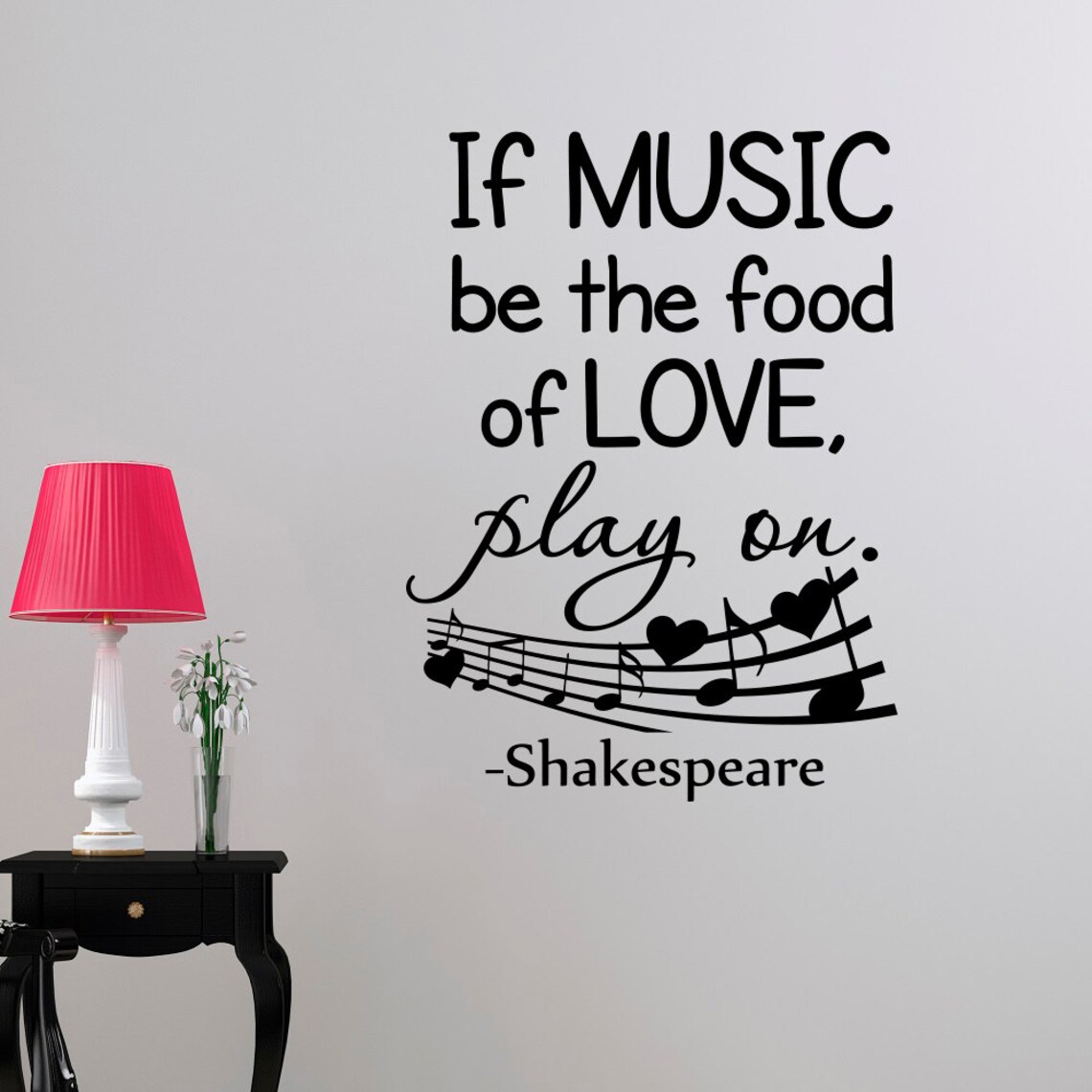 Music Quotes Wall Decal If Music Be the Food of Love Play on Etsy