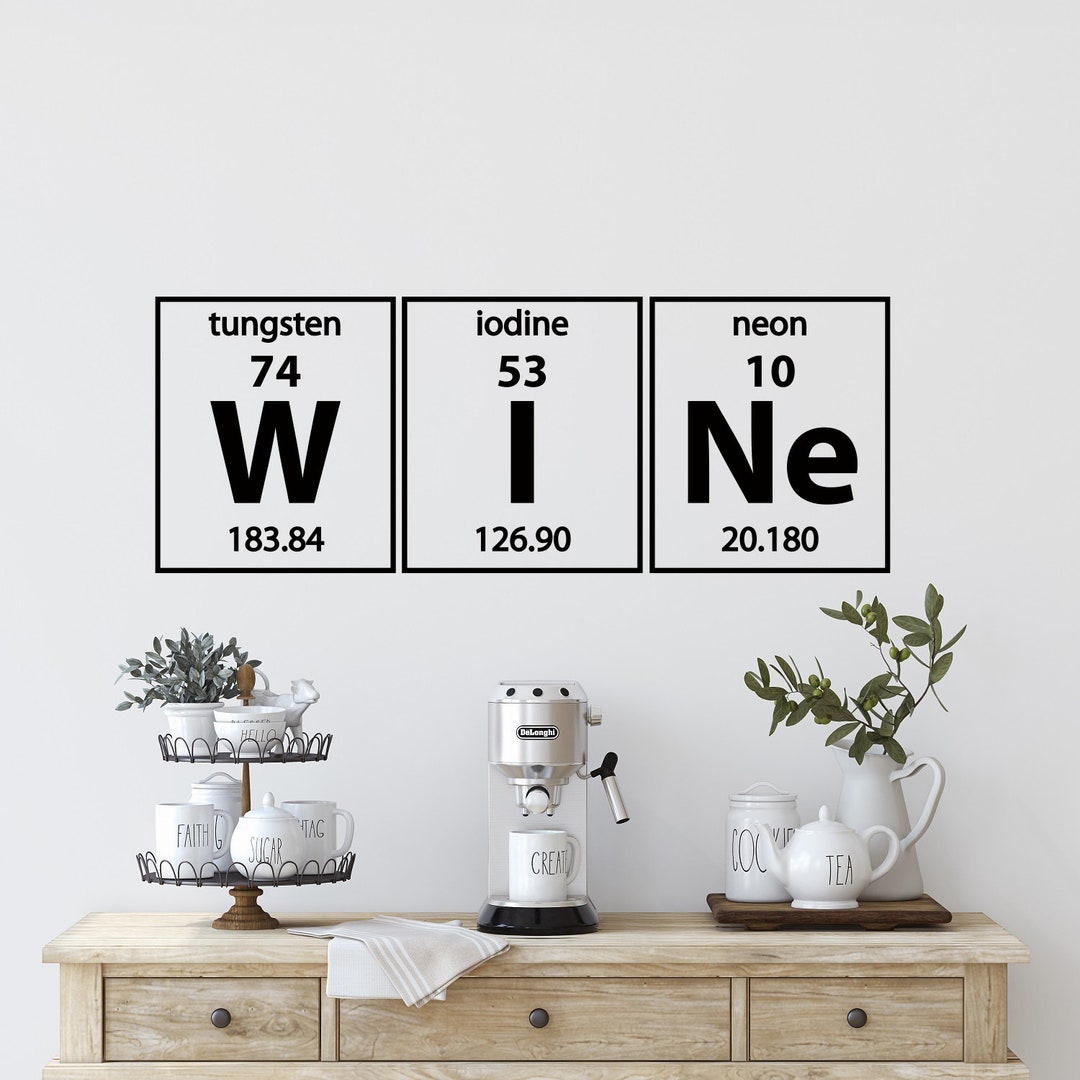 Periodic Table Wine Elements Vinyl Wall Decal: Funny Kitchen & Bar ...