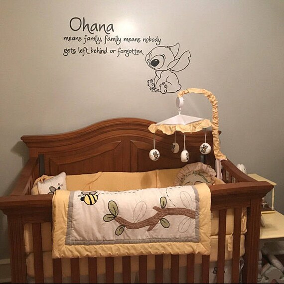 Ohana Means Family Wall Decal Quote By Lilo And Stitch Inspirational Quotes Wall Decals Nursery Decor Ohana Nursery Inspired Wall Decal