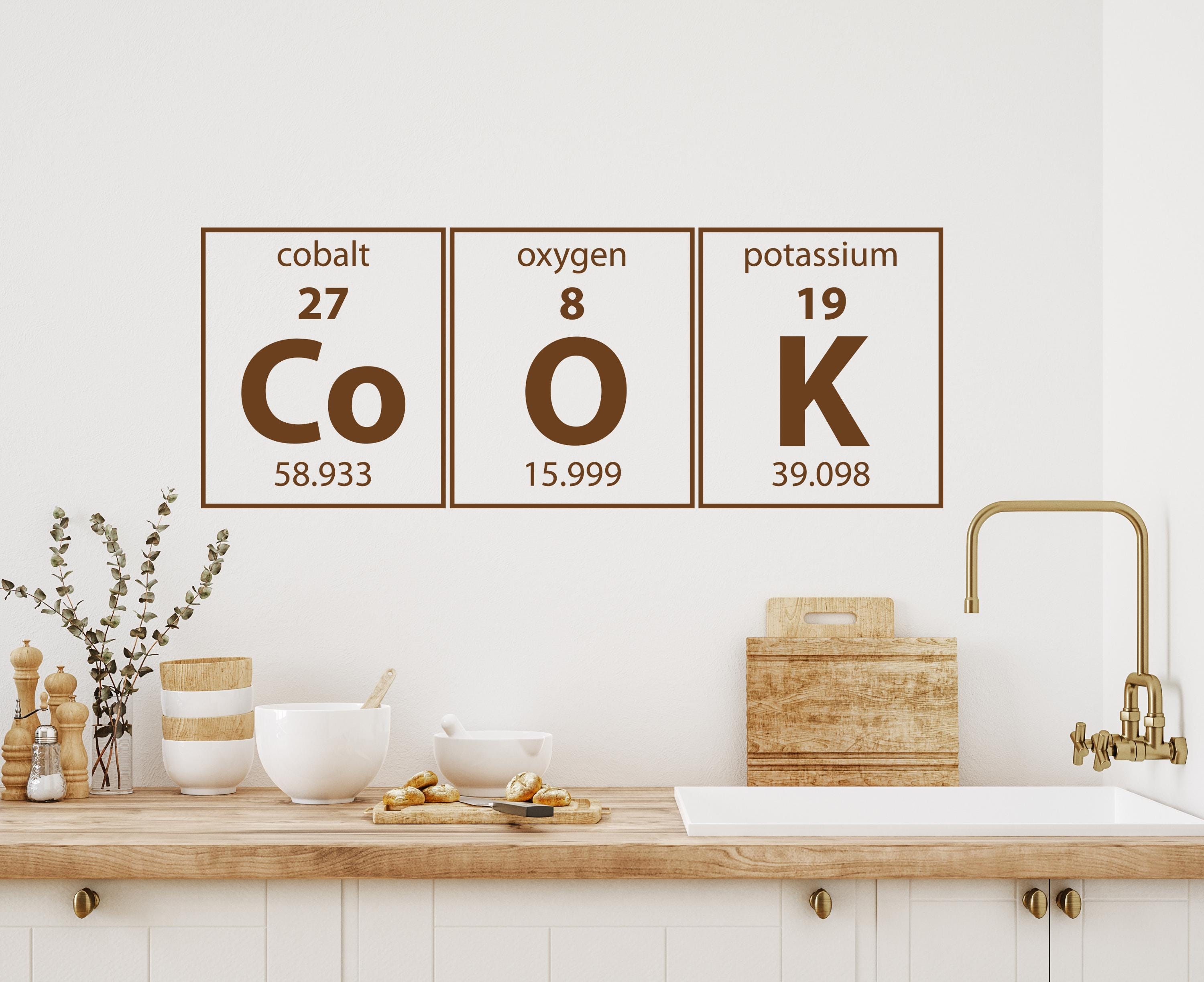 Periodic Table Cook Decal: Science Chemistry Wall Art - Funny Kitchen ...