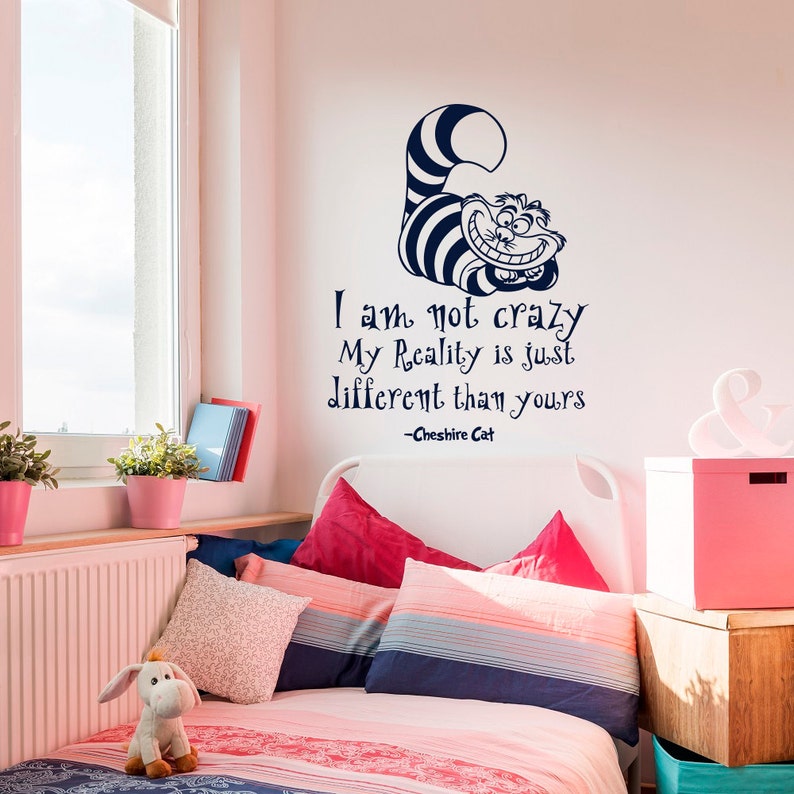 Alice In Wonderland Wall Decals Quotes Cheshire Cat I Am Not Etsy