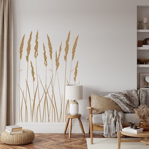 Reeds Wall Decal, Grass Blades Decal, Reeds Vinyl Stickers, Nature Designs, Dried Grass Decals, Pampas Grasses, Reeds Wall Art F119