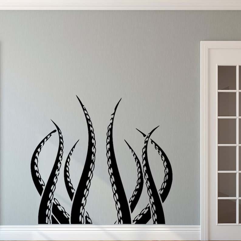 Octopus Tentacle Kraken Wall Decal Sea Animals Decals Vinyl Stickers Housewares Interior Design Living Room Bedroom Wall Art Home Decor C074