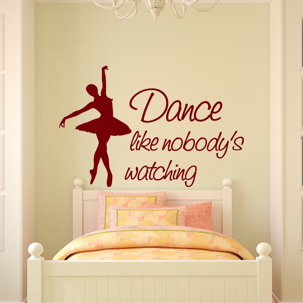 Dance Wall Decals Quotes Dance Like Nobody's Wathing Etsy
