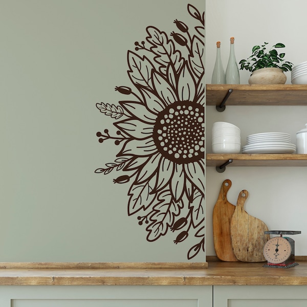 Sunflower Wall Decal Etsy