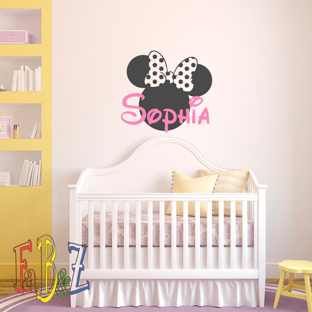 Personalized Baby Name Wall Decal Minnie Mouse Custom Decals Etsy