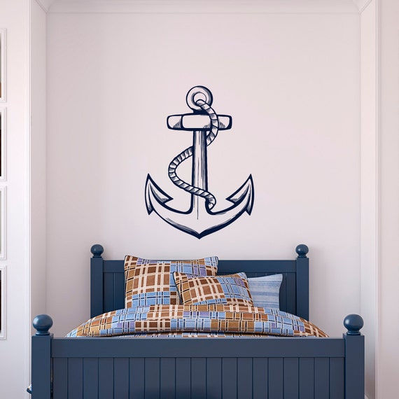 nautical anchor wall decal sea ocean wall decal stickers | etsy