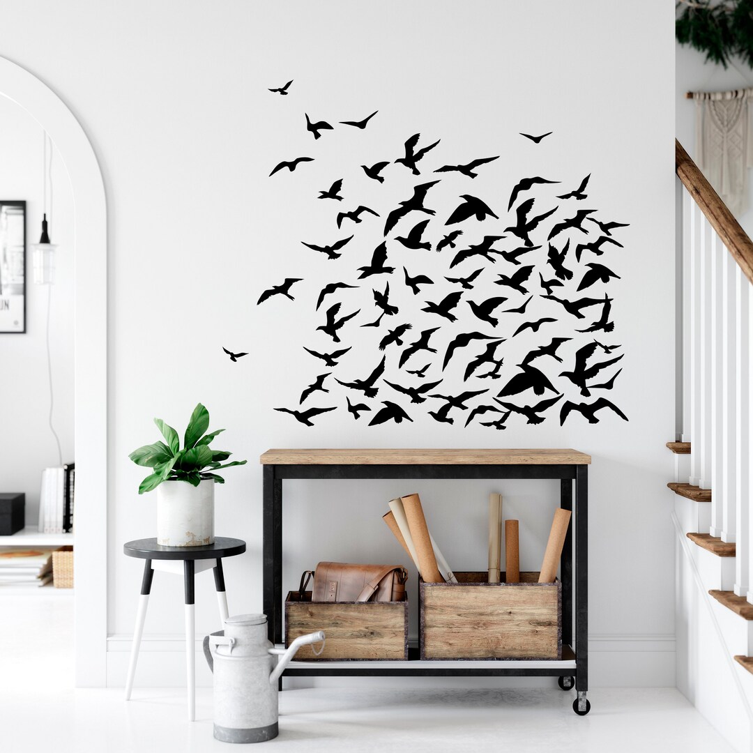 Birds Flying Vinyl Decals, Birds Wall Art Bedroom Living Room Window ...