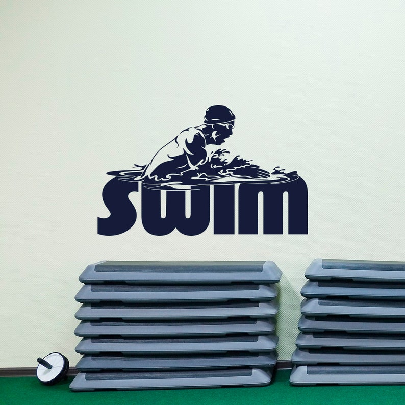 Swim Vinyl Decal Breaststroke Style Swimming Pool Decor Swim Etsy