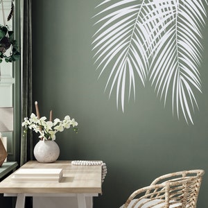 Palm Tree Leaves Wall Sticker, Tropical Leaves Wall Decal, Palm Leaf Decal, Plant Decals, Tropical Decor for Bedroom Home Living Office F153