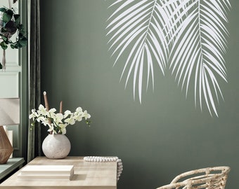 Palm Tree Leaves Wall Sticker, Tropical Leaves Wall Decal, Palm Leaf Decal, Plant Decals, Tropical Decor for Bedroom Home Living Office F153