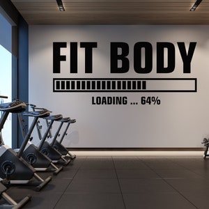 Fit Body Motivation Saying For Gym, naklejka do ćwiczeń fitness, sztuka ścienna do domowej siłowni, dekoracja ścienna do sportu, naklejka ścienna z cytatami o ćwiczeniach F98