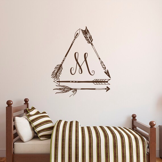 Initial Wall Decal Personalized Initial Wall Letters Monogram Etsy