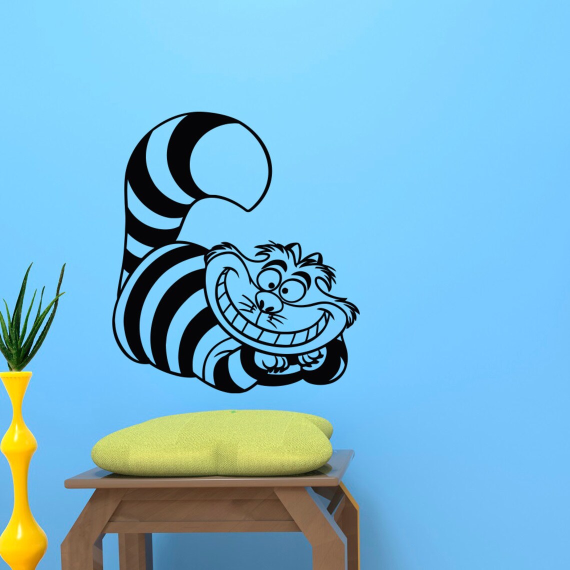 Alice In Wonderland Vinyl Wall Decal Cheshire Cat Wall Decal Etsy